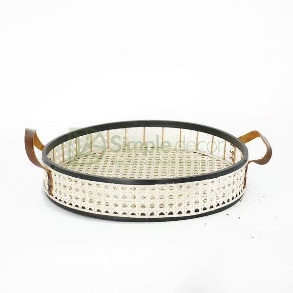 Round rattan decorative Serving Tray Wholesale