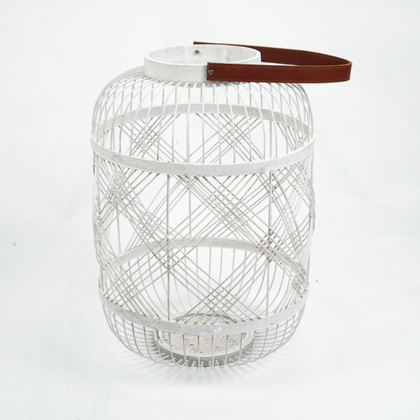 White Natural Rattan Lantern For Wax Candle Wholesale