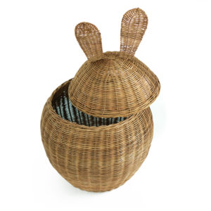 Wicker rattan rabit storage basket