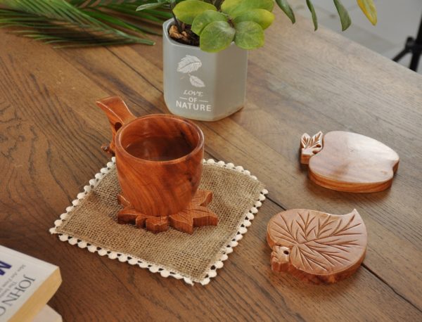 Maple Leaf Wooden Coaster Wholesale Manufacturer In Vietnam