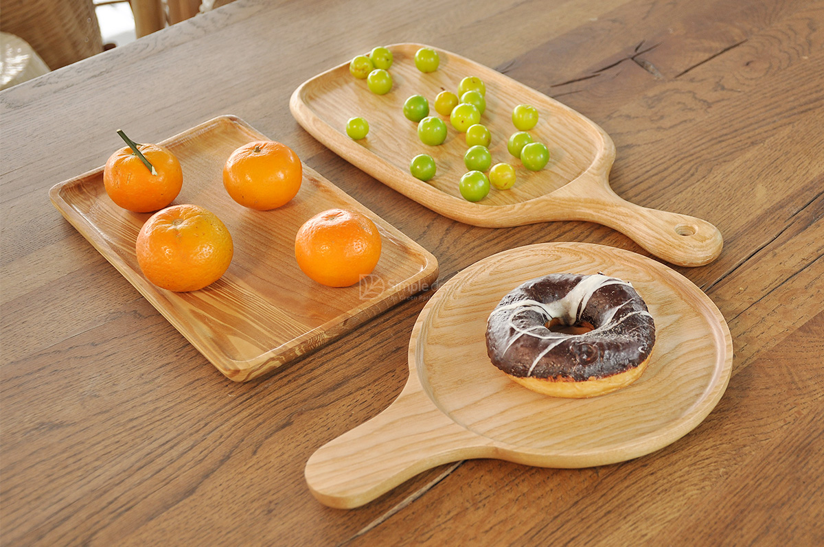 Oval Wooden Serving Tray Wholesale Made In Vietnam 