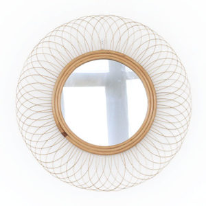 Flower Shape Round Rattan Mirror Wholesale