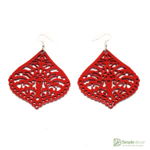 red buffalo horn earring